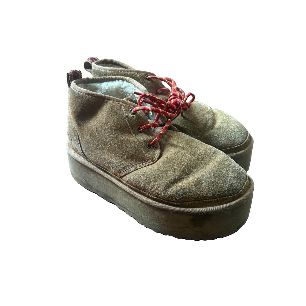 UGG Neumel Heritage Platform Chukka Boots Suede Women's Size 8 Brown